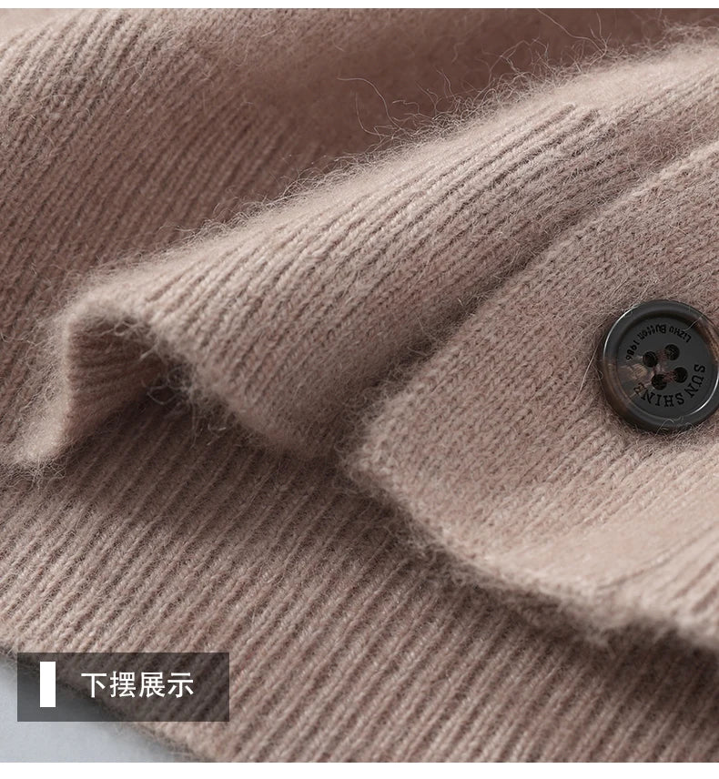 MVLYFLRT V-Ausschnitt Strickjacke - 100% Kaschmir Loose Fit