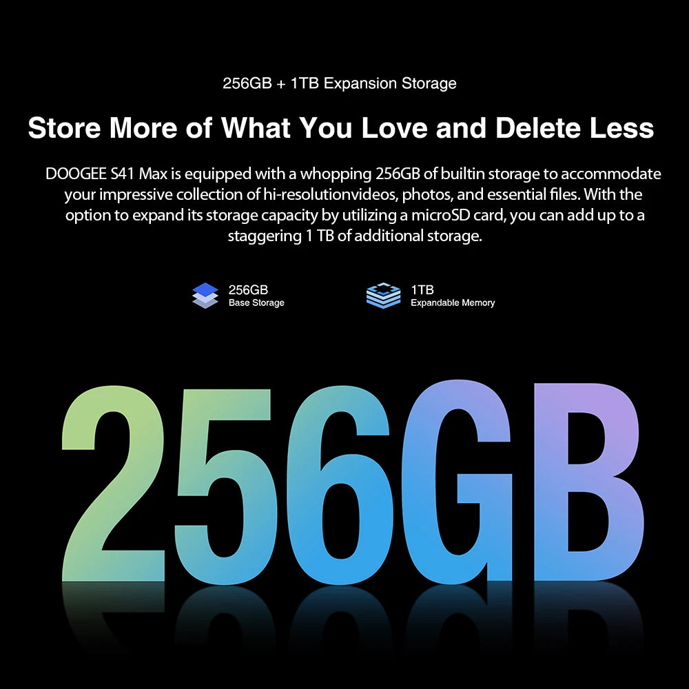 Doogee S41 Max robustes Smartphone 6GB + 256GB T606 Display HD + Batterie 6300mAh 13MP + 8MP Android 13 NFC/OTG/Dual SIM