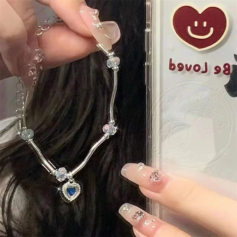 Luxus Kristall Armband für Damen - Mode Herz Charm Armbänder - Strass Bangle Braut Schmuck Accessoires Geschenke (Variante 2)