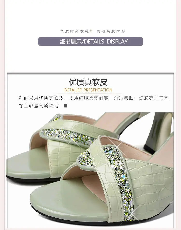 Elegant Sandals Ladies 2023 Shoes for Women Sandals Summer 2023 Peep Toe Dress Bling High Heels Sandals Female Fashion elegant Shoe