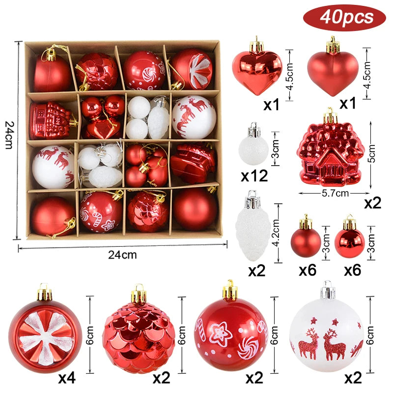 ZQNYCY Christbaumkugeln-Set Großes Ornament - Durchmesser 6 cm Bunt