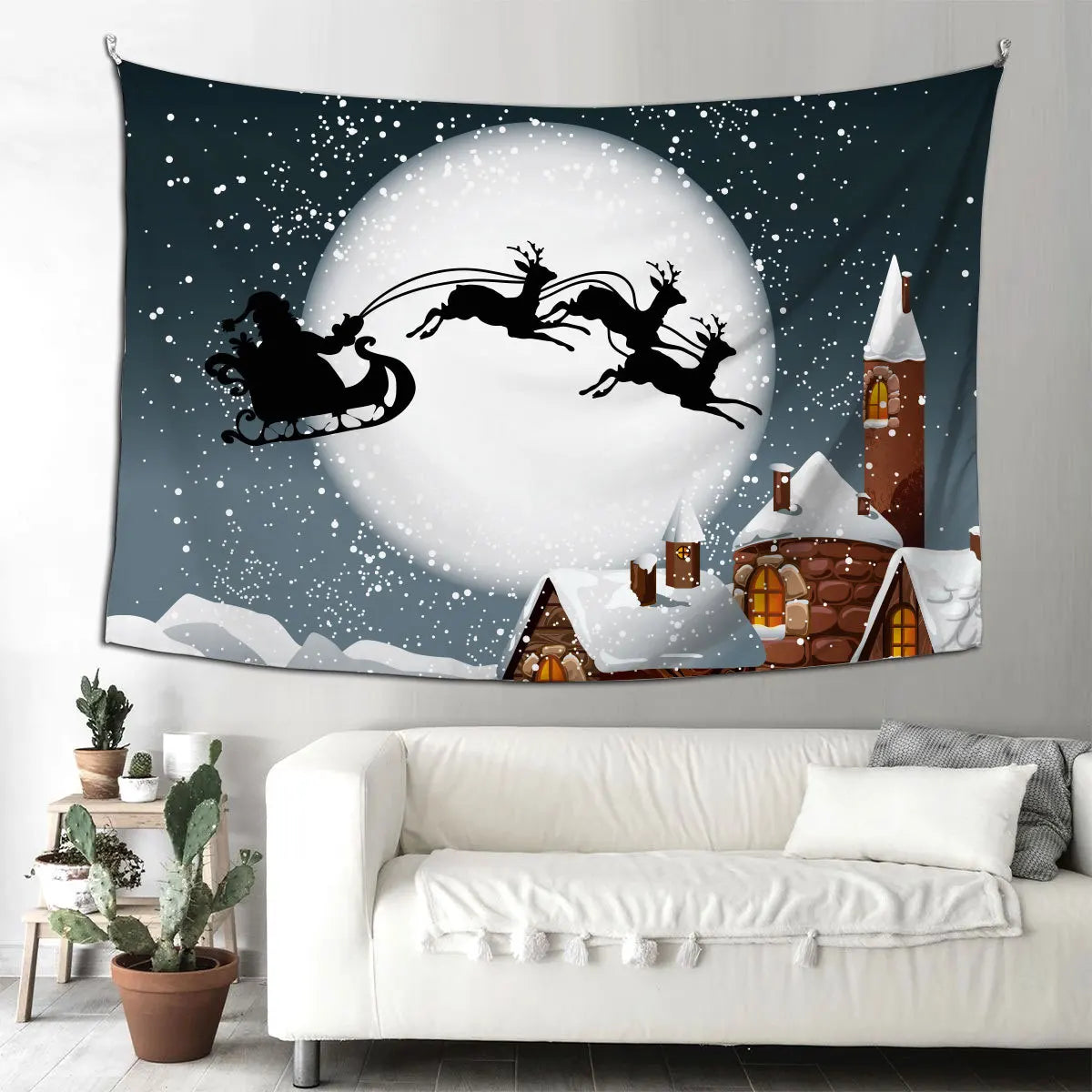 Home Decor Art Nordic Christmas Santa Claus Halloween Tapestry Room Wall    Hanging tapeçaria de natal