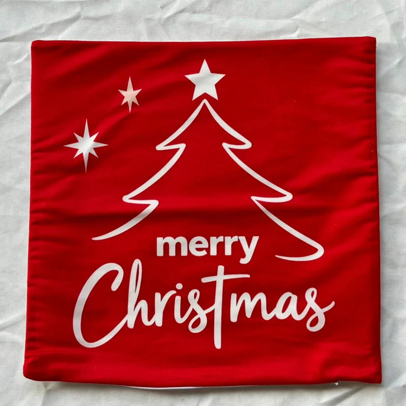 Christmas Tree Snowflake Print Pillowcase Merry Christmas Decorations Room Decor Flax Pillow Case Room Decoration Pillow Cover