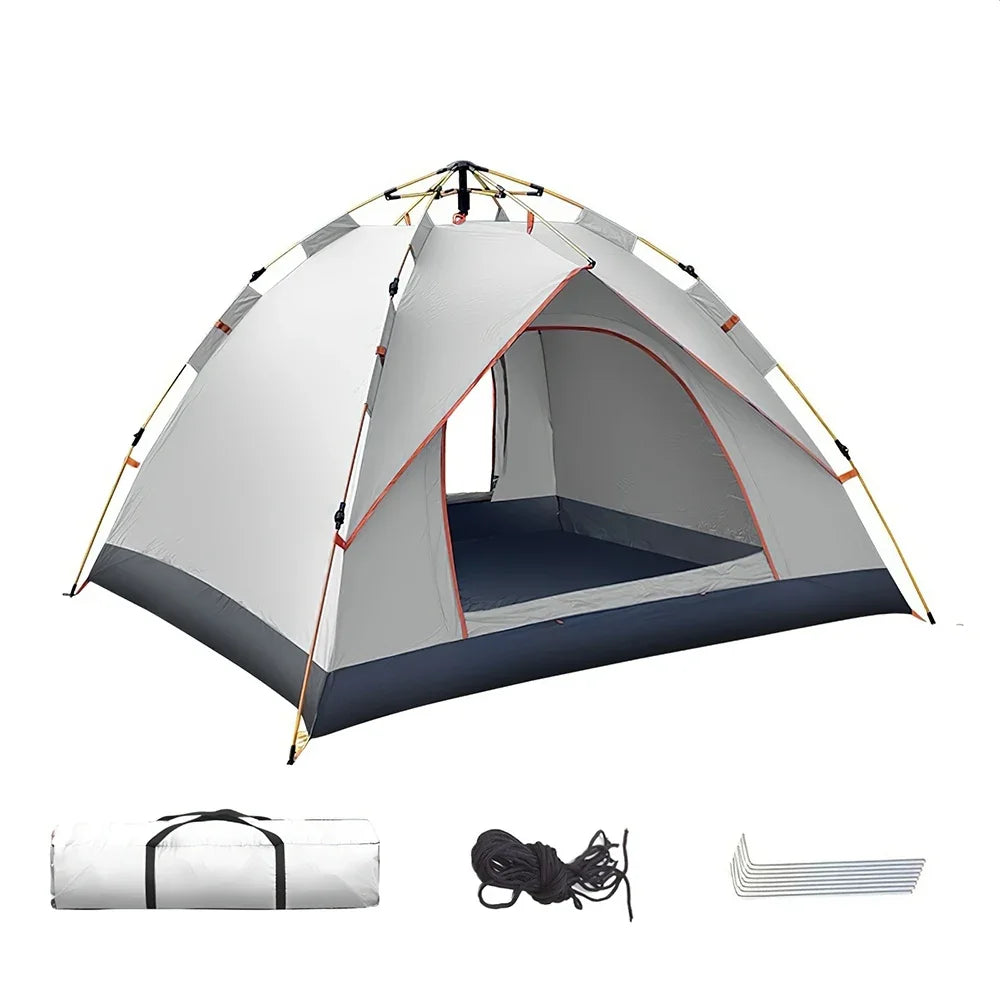One-click automatic camping tent, double, waterproof roof, double door, outdoor, 2-3