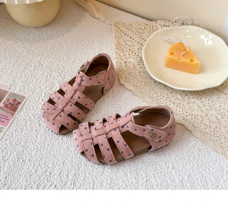 Mädchen-Sandalen 2025: Polka-Dots Princess Korean-Style - Sweet Summer Collection