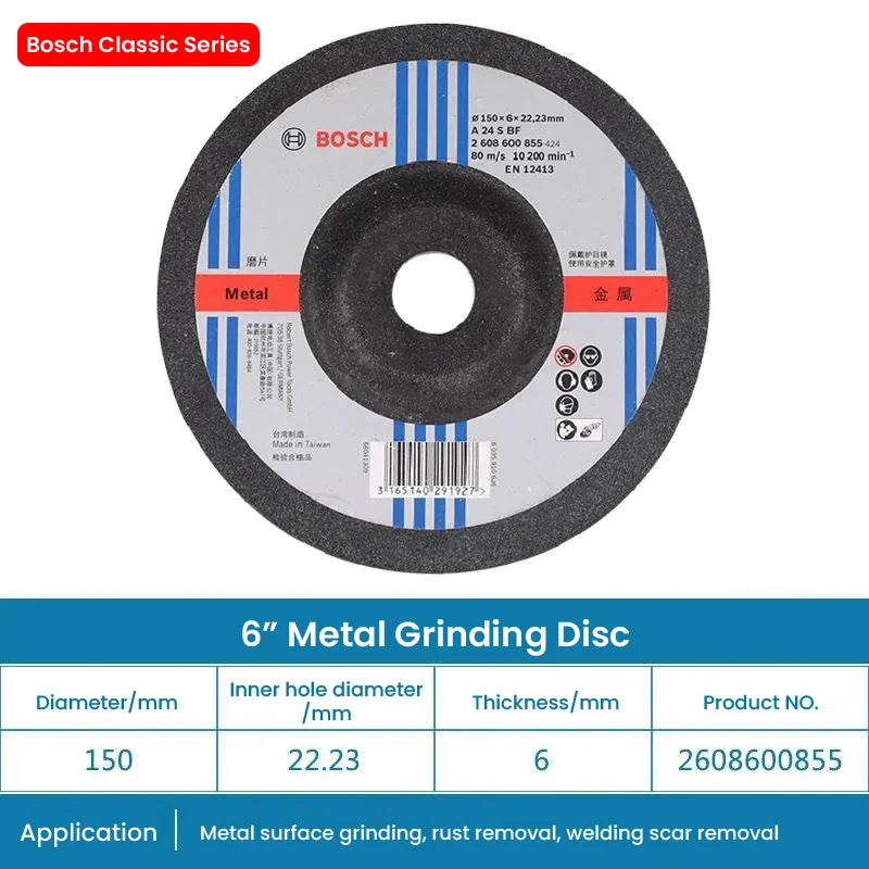 Bosch Metal Grinding Wheel Cutting Disc Classic Series Angle Grinder Accessories 100/125/150/180/230/305/355/400mm Cutting Wheel