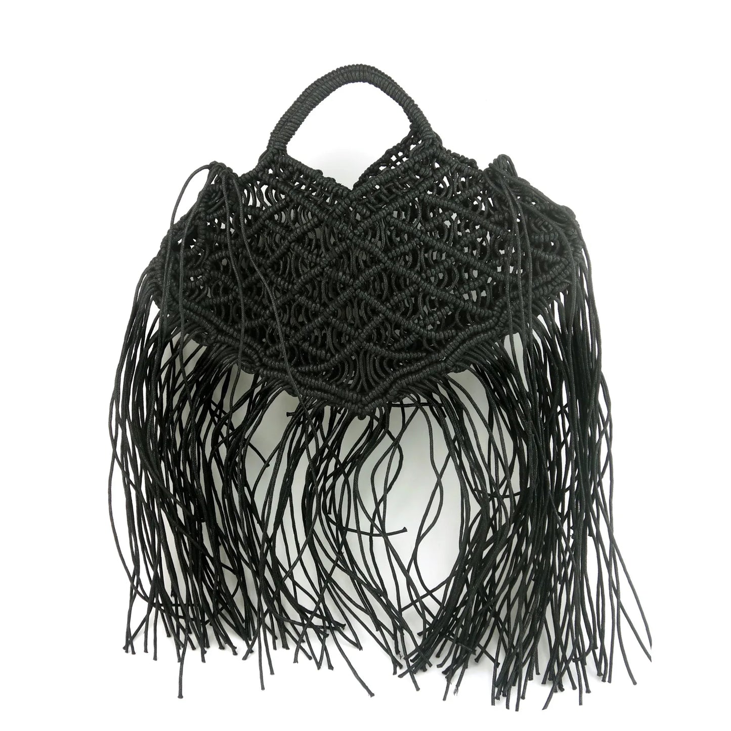 Casual Bali Big Bags Summer Beach Shoulder Bag Bohemian Tassel Woven Women Handbags Large Capacity Tote Design Hollow Rope Purse