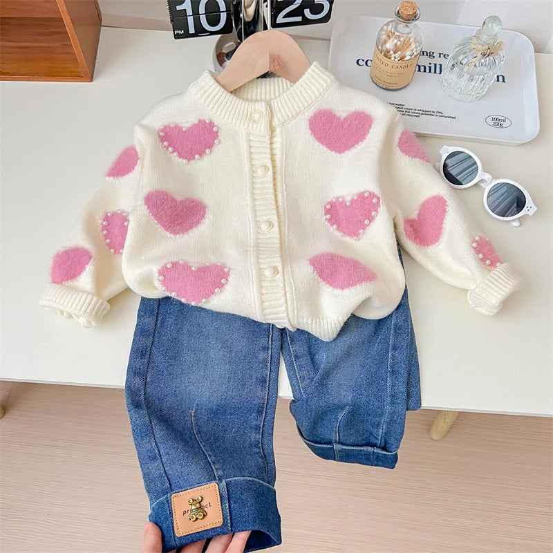 CN Zhejiang 2905 Korean Style Strickjacke Mit Schleife - Größe 3-6 Jahre, Polyester, Reguläre Länge