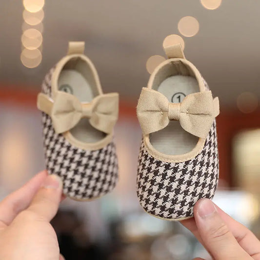 Frühling Herbst Neuer Stil Kleine Duft Gitter Prinzessin Schuhe 2025 - Neugeborene Baby Mädchen Gummisohle Rutschfest Erste Laufschuhe