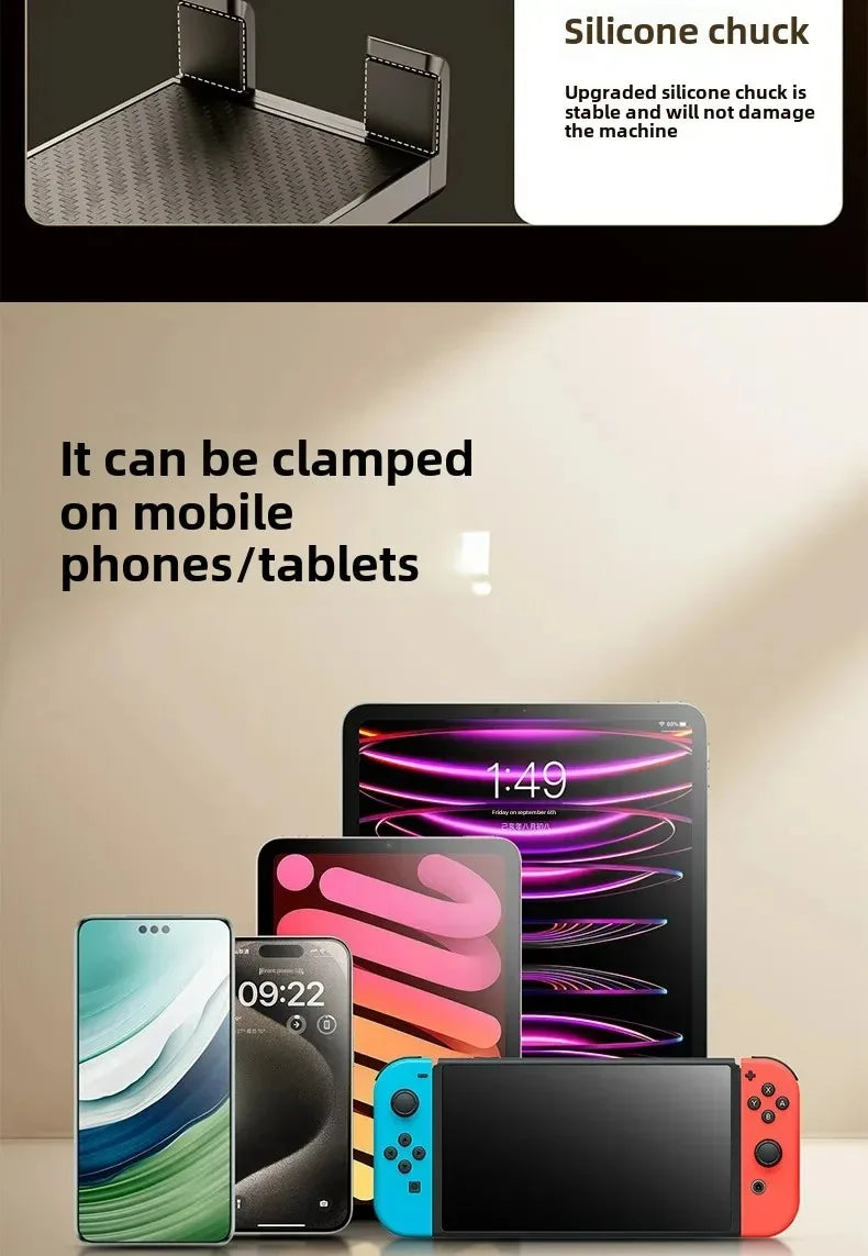Tablet-Halter 2025 - Universal Schwenkarm Aluminium 4-13 Zoll - Flexibler Geräteständer Smartphone iPad Halterung