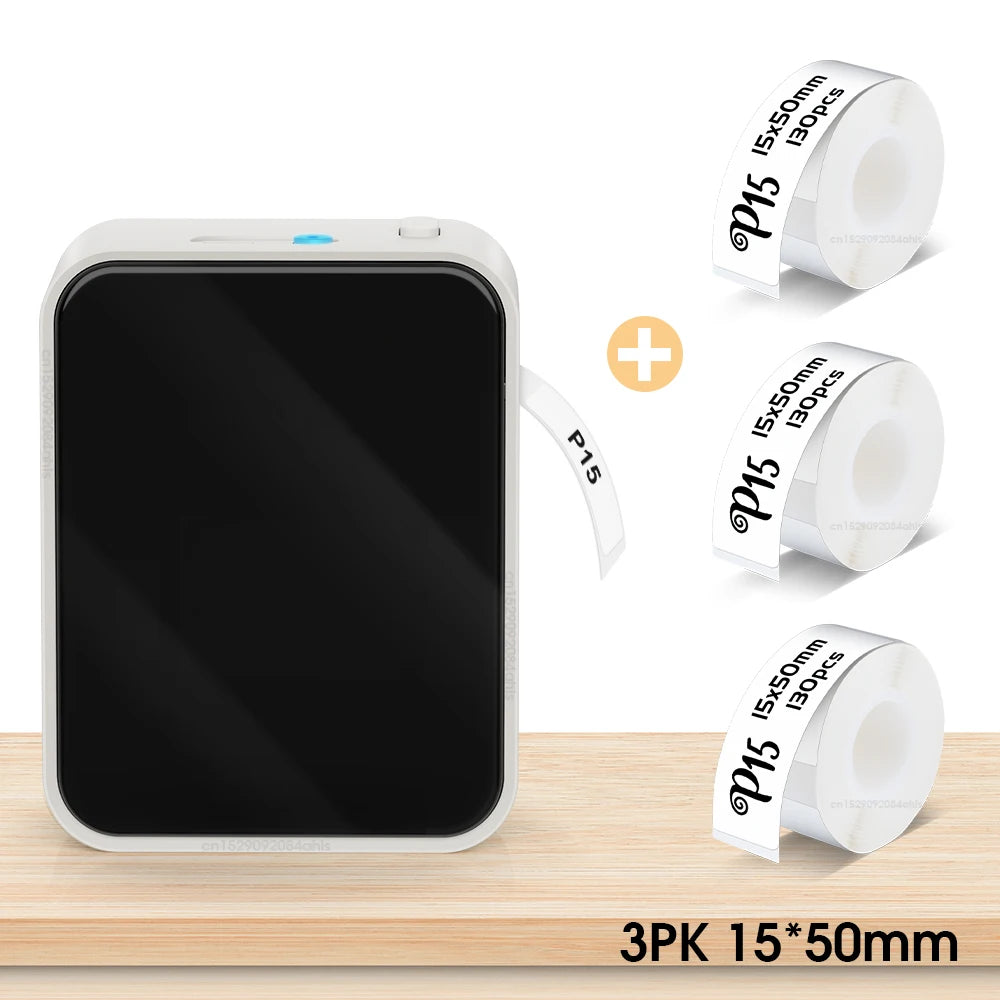 Label-Drucker 2025: Mini-Thermal P15 Portable-Bluetooth - Adhesive Sticker Inkless Collection