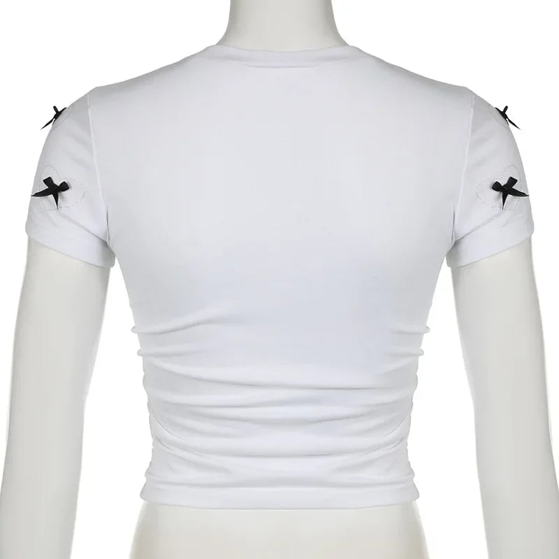 Tees T Shirt Clothes For Women Clothing Japanese 2000s style Y2K T-Shirts Friends Crop Tops Cutecore Women Blusas Ropa Camisetas