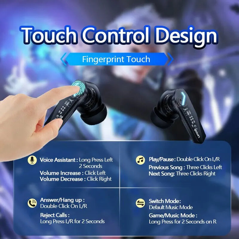 Gaming-Kopfhörer 2025: Lenovo GM2 Pro Bluetooth 5.3 - Sports Wireless In-Ear Low Latency Collection
