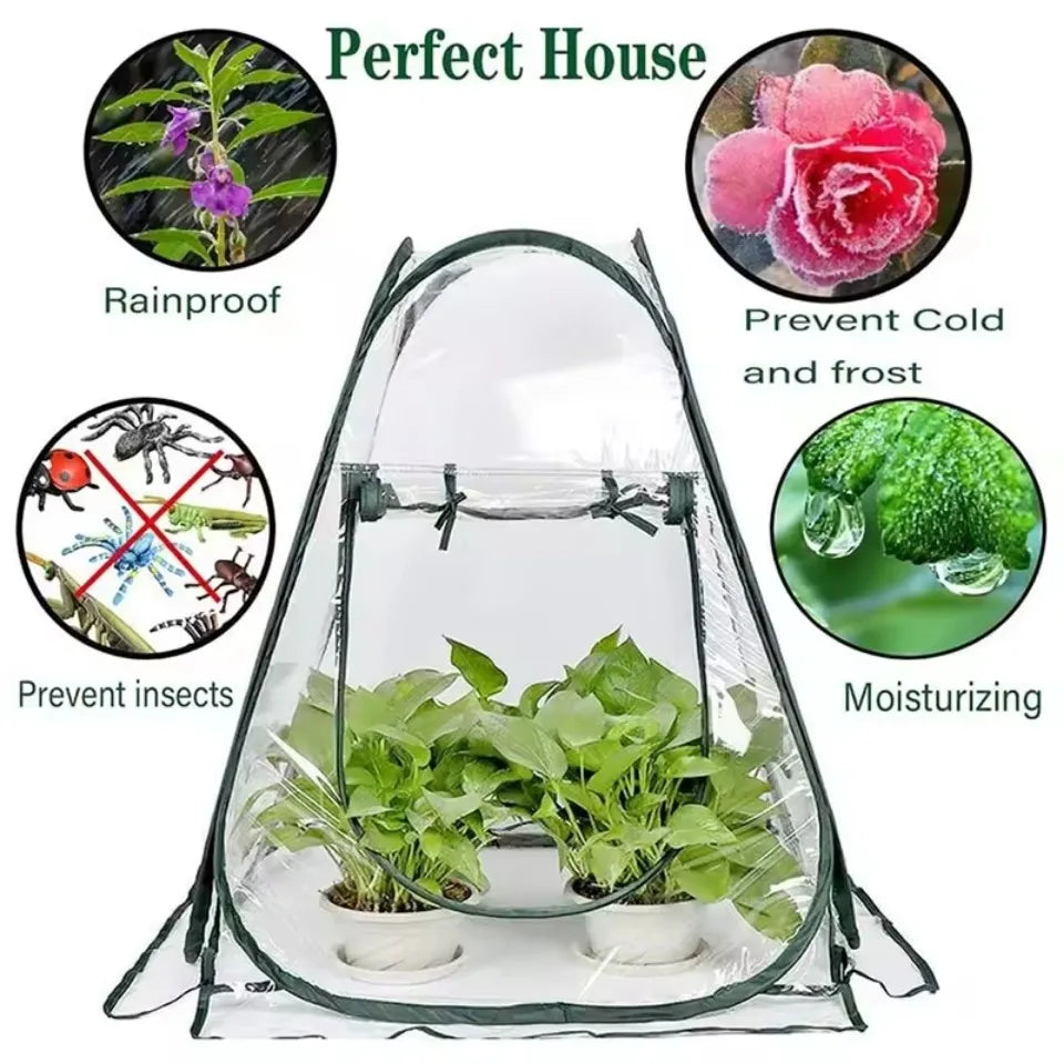 Plants Greenhouse Tent Transparent Folding Horticultural Greenhouse Warm Room Mini Sunroom Garden Nursery Plant Protective Cover