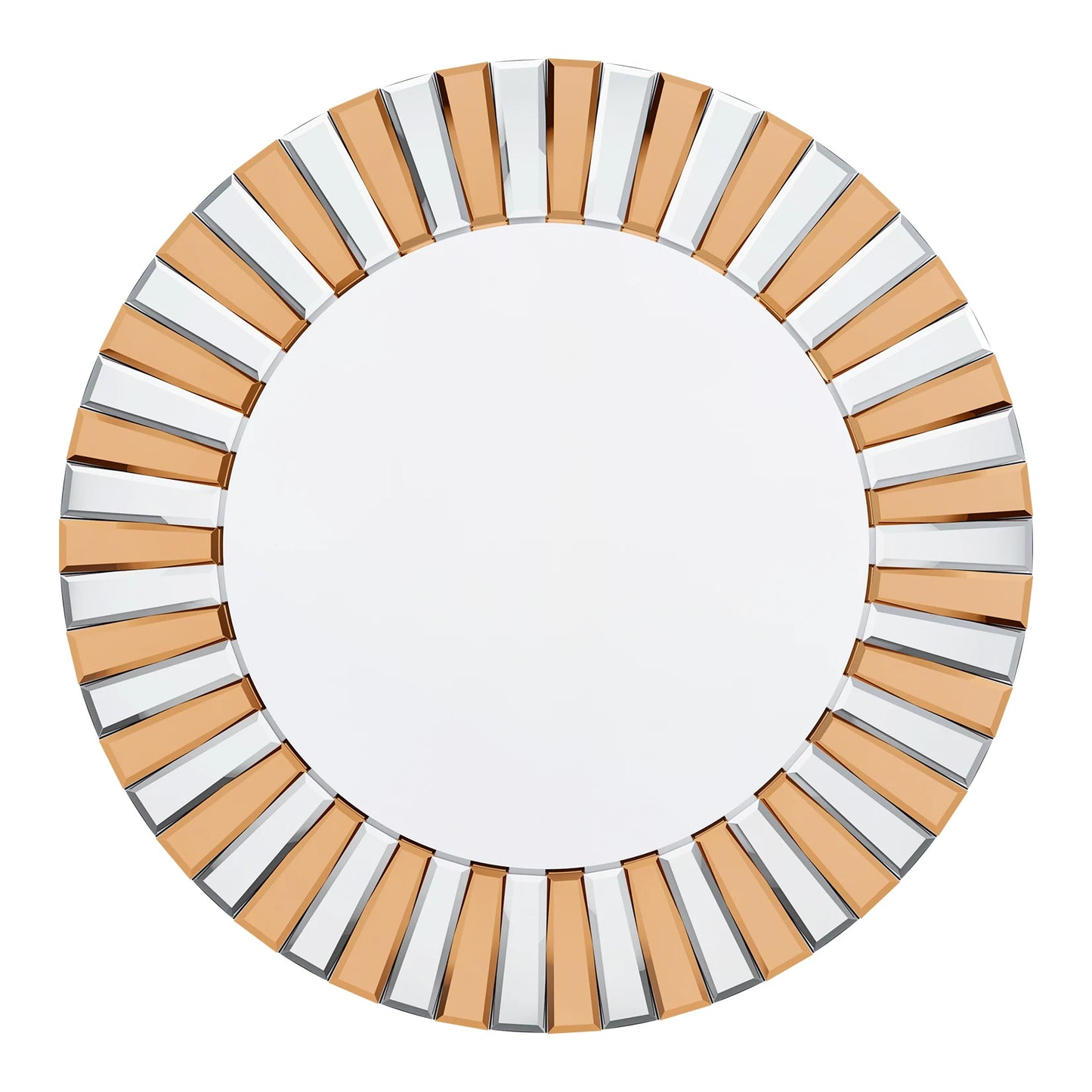 Wisfor Sunburst Wandspiegel Rund 60cm - Dekorativer Spiegel mit Facettenschliff