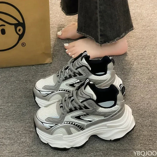 Platform-Sneaker 2025: YBQJOO Women Platform Sneakers 2025 Autumn New - Fashion Casual Lace Up Sports Shoes Woman Non Slip Walking Shoes Ladies Vulcanize Collection