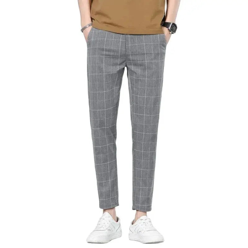 Herren-Karo-Hose 2025: Business-Casual Travel-Slim - Europe-US Style Collection