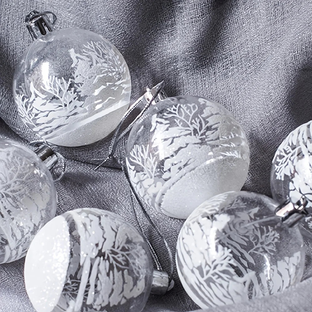 Choice Schneeflocken Kugeln Rund - 6 Stück Glitzer