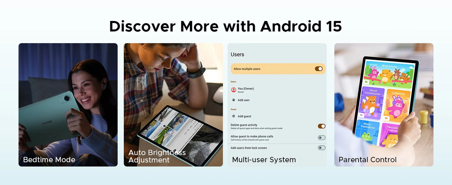 DOOGEE Tab E3 Gemini AI - 12 Zoll Display, 8800mAh Akku, Helio G100