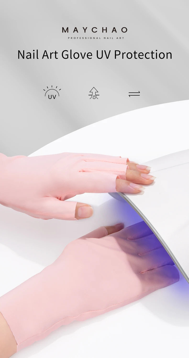 Nail Art Glove UV Protection Glove 3 Colors Anti-UV Radiation Protection Gloves Protecter For Nail Art Gel Led Lamp Manicure Too