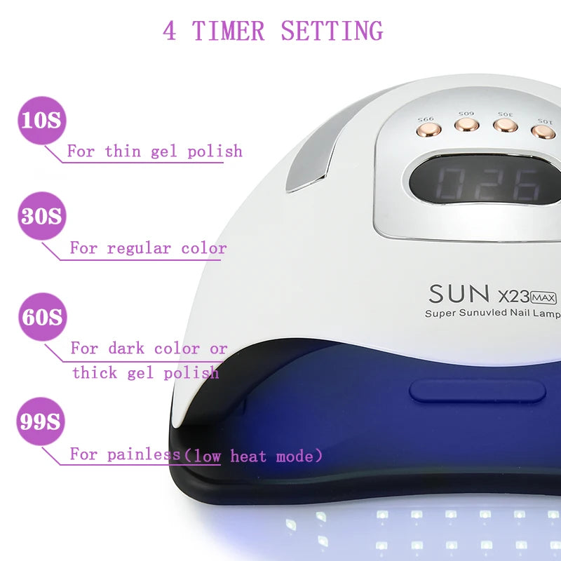 SUN X23MAX 81LEDs UV LED Nail Lamp For Drying Gel Nail Polish Professional Nail Dryer Light With 10/30/60/99s Timer Auto Sensor