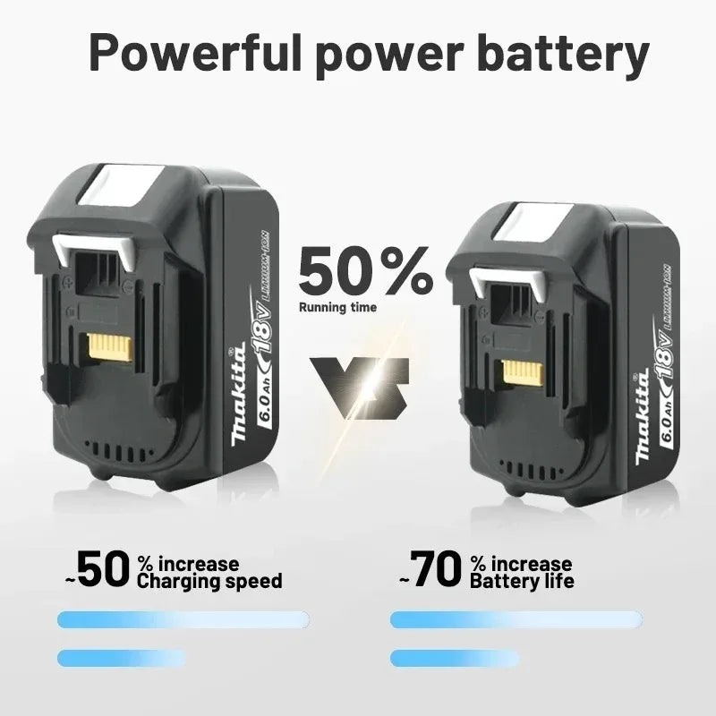 Authentic Makita 18V 6Ah rechargeable power tool battery with LED lithium-ion substitute LXT BL1860B BL1860 BL1850 charger