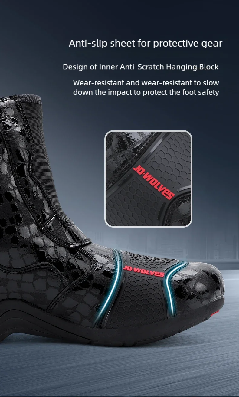 CN Fujian Sturzsicher Motorradstiefel - EU42 PU Obermaterial Gummi Sohle Bequeme Passform