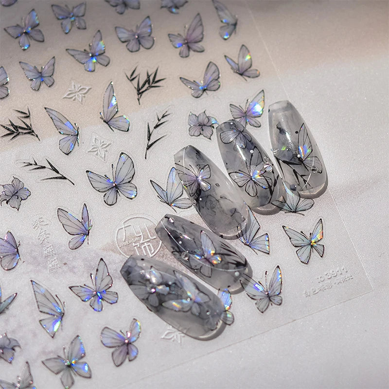 Designs 5D Relief Schmetterling Nagelsticker - 1 St 3D