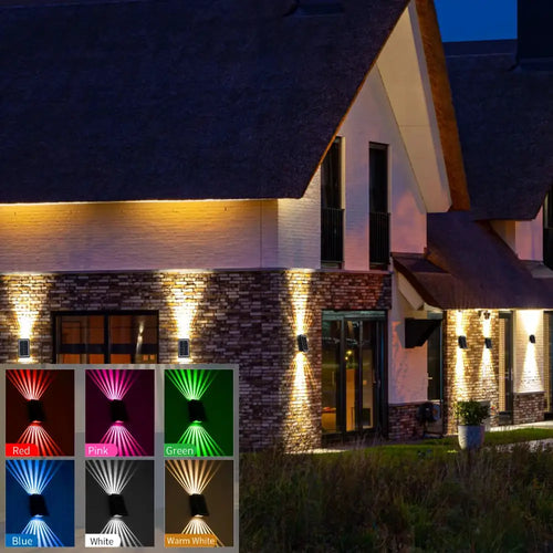 Solarbetriebene LED-Wandlampe RGB Ambientbeleuchtung Dimmbar IP65