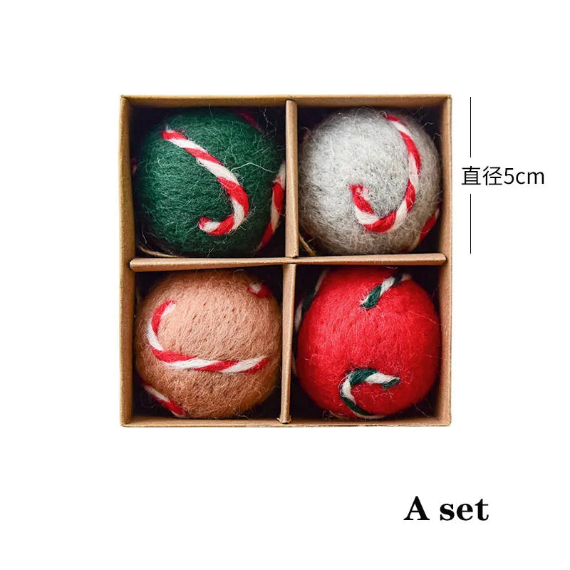 4Pcs Filz Kugeln Handgefertigt - Durchmesser 5 cm, Material Filz, Stückzahl 4