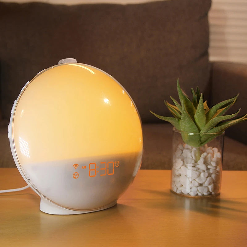 Wake Up Light Alarm Clock Sunrise/Sunset Simulation Digital Clock with Night Light FM Radio Desk Clocks Niditon