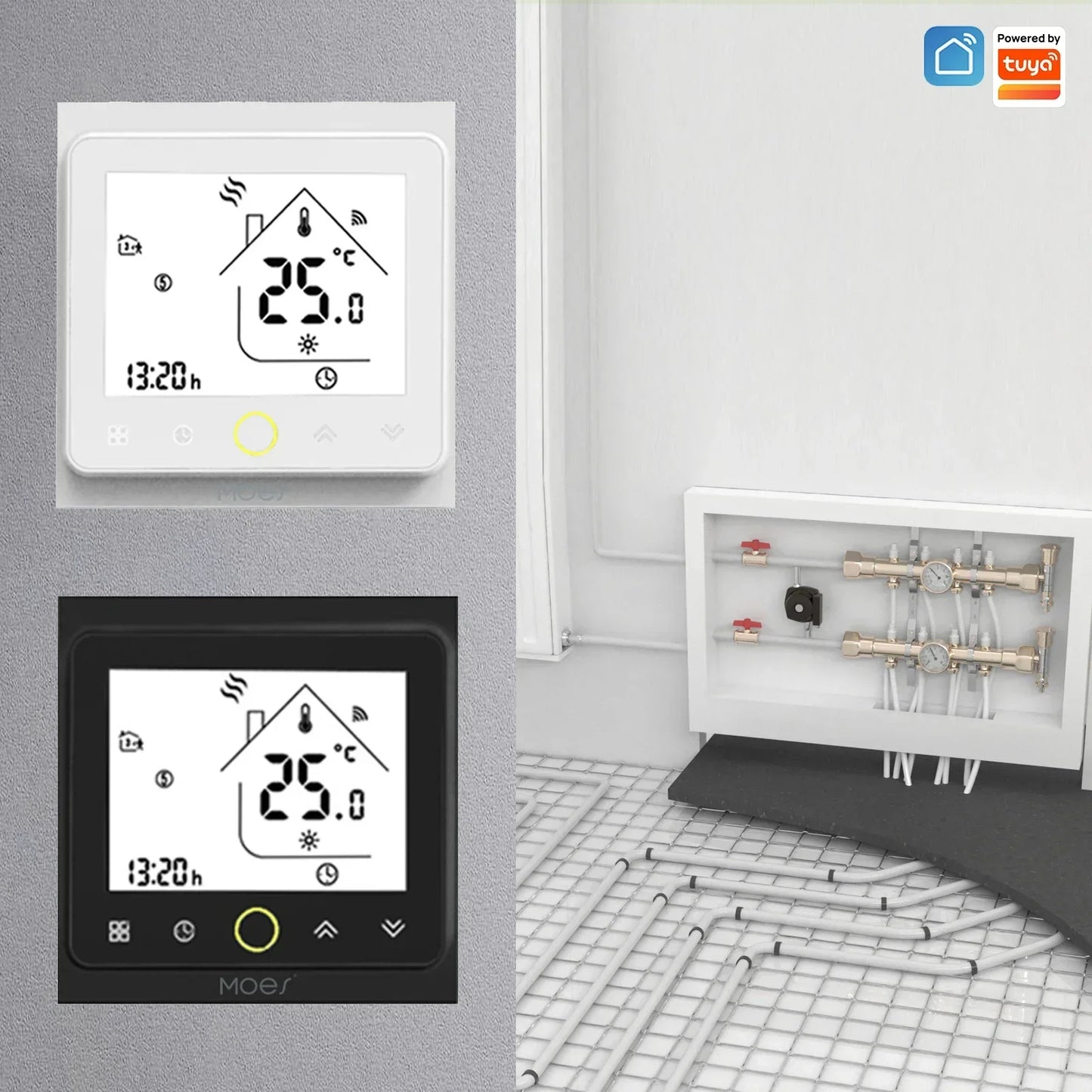 Smart-Thermostat 2025: MOES WiFi Wasser/Elektrische Fußbodenheizung - Gasboiler-Temperaturcontroller Smart Alexa Tuya Google Voice Zigbee-Sammlung