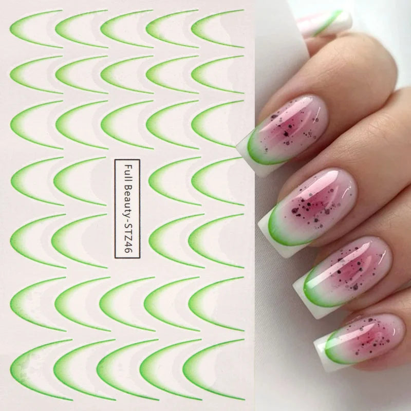 Choice FB-STZ40 Ombre French Nagelsticker - 8 Stück 6.3x10cm