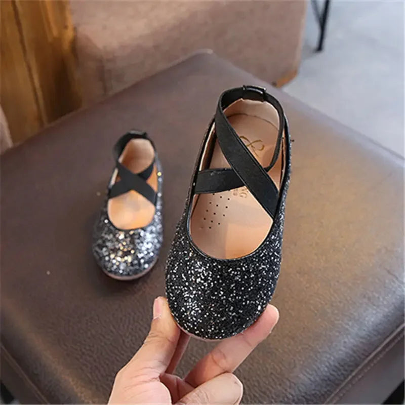 Mädchen Prinzessin Schuhe 2025 - Frühling Herbst Baby Weiche Sohle Tanz Ballet Flats - Rosa Bling Süße Schuhe 7-13J Größe 26-35