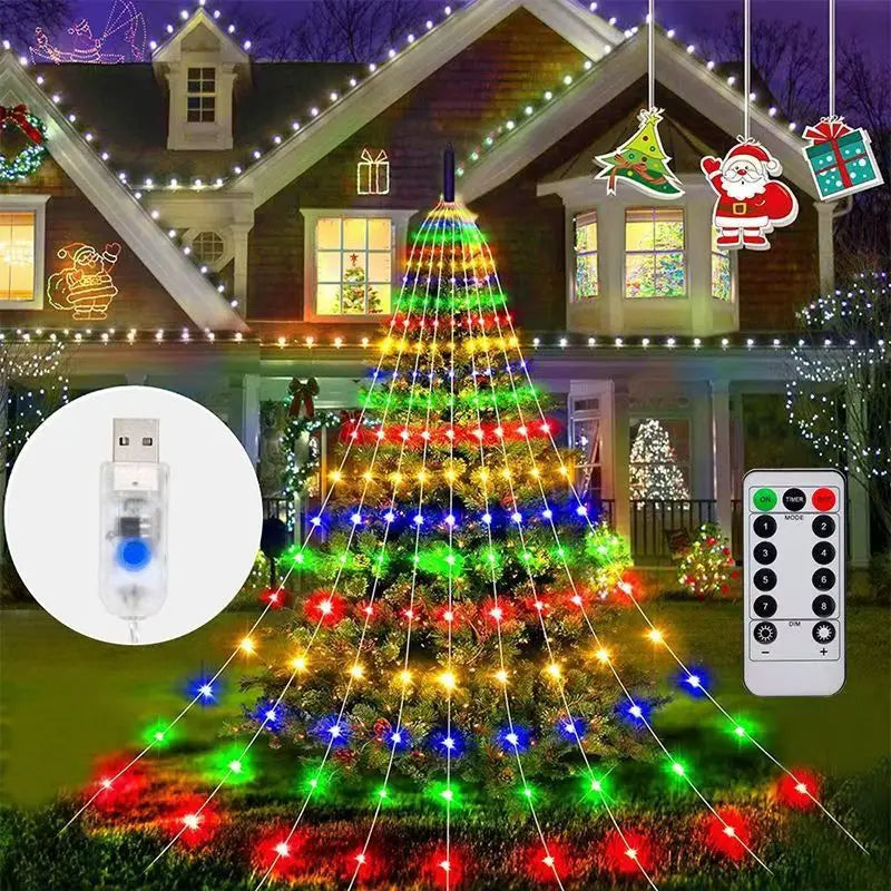 SKYSHADOW Wasserfall-Lichter 198 LEDs - USB 2 m Wasserdicht 8 Modi