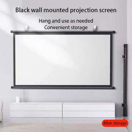 Thinyou 60inch 72inch 84inch 100 Inch 16:9 HD Projector Screen White Manual Pull Up Diagonal High-definition pantalla proyector