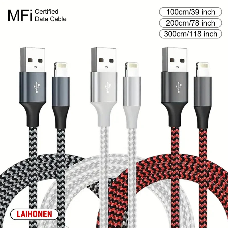 LAIHONEN AL-BZ-001 MFi Lightning-Kabel - 1-3m, 12W, Nylon
