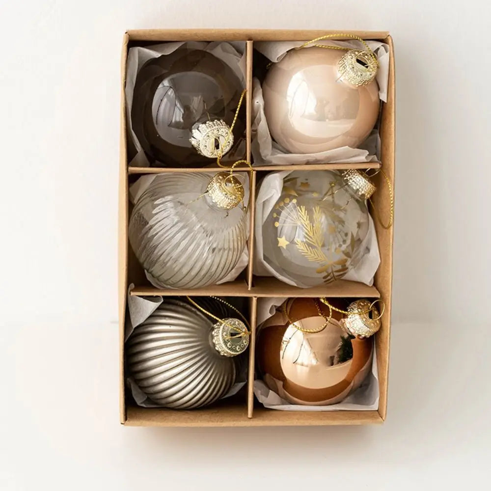 GlassCraft Weihnachtskugeln Delikat Gemalt - 6er Set Durchmesser 6 cm