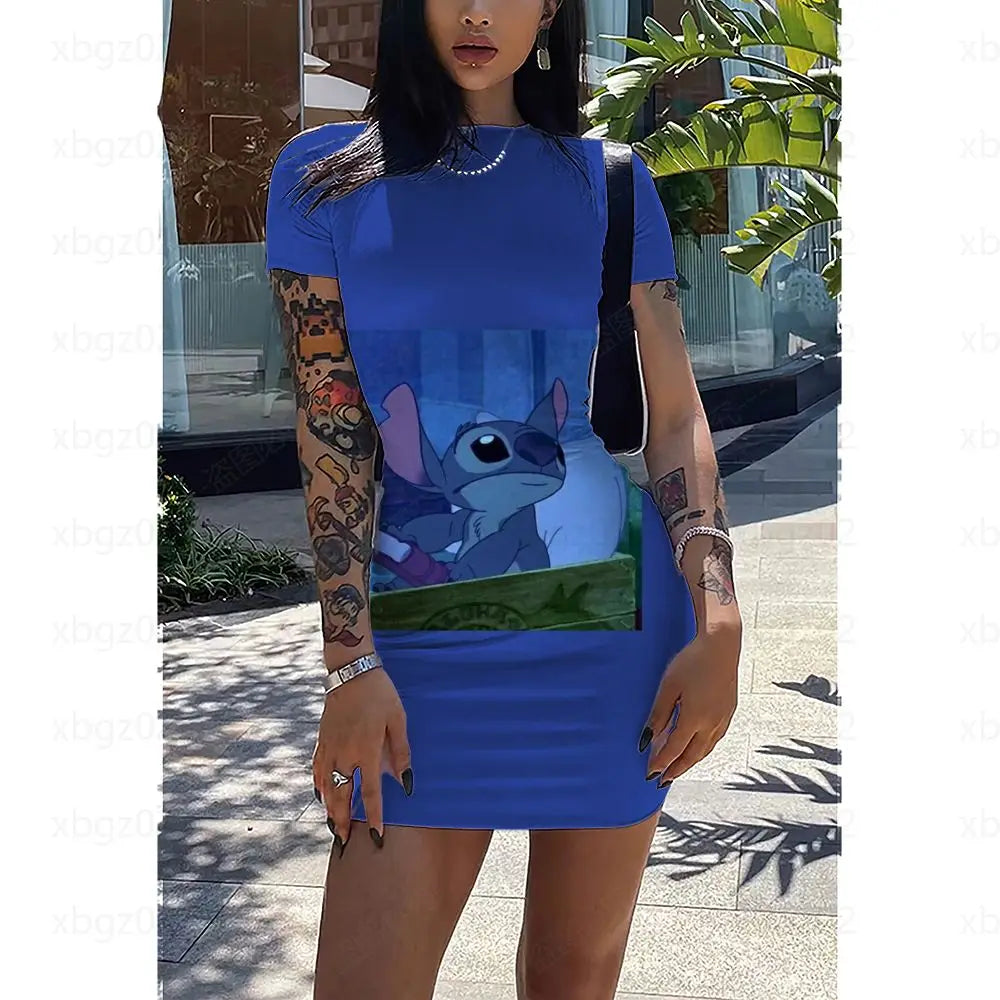 Women's Dress Elegant Dresses for Women 2024 Party Fashion High Quality Print Slim Fit Stitch Chic and Elegant Evening Dress Top