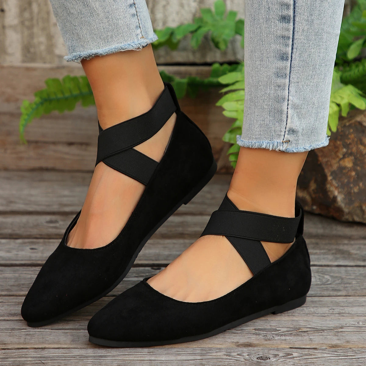 RZSMTYA Damen Atmungsaktiv Loafer - Gummisohle Spitze