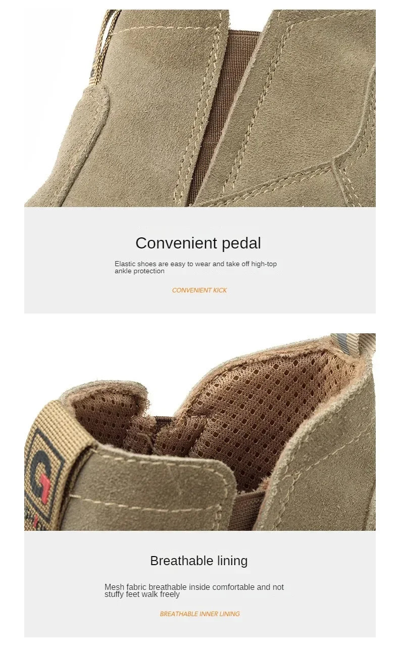 ZQXYZ 7100 Stahlkappe-Arbeitsschuhe - Gr 44; Leder; Gummi