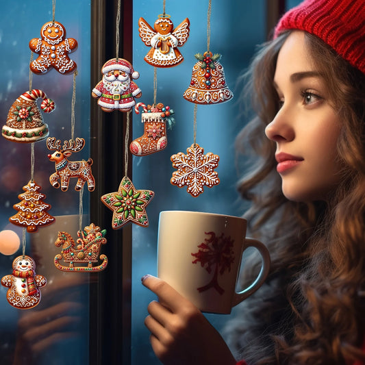 Choice Handgefertigtes Holz-Weihnachtsornament-Set - 12/24/36 Stück, Holz, Klein