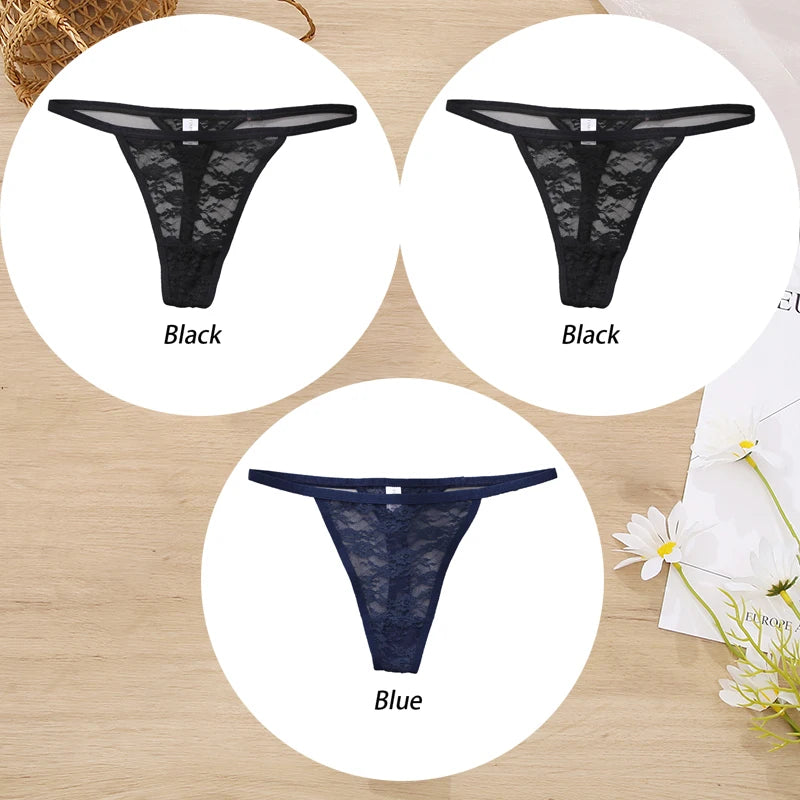 ZhejiangChoice Spitzen-Set Damen G-String - 3er Low Waist