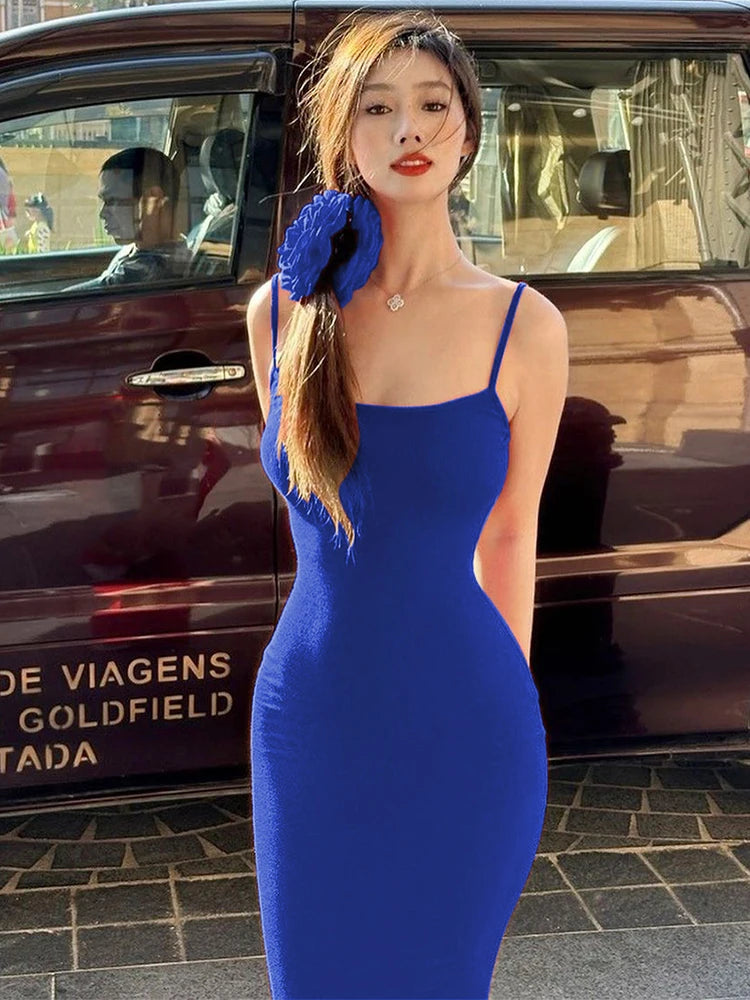 Dulzura Women 2025 Summer Party Club Evening Streetwear Bodycon Beach Basic Black Long Dress Wholesale Items For Business D22775