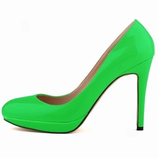 Women Stilettos Elegant Platfrom Pumps Sexy 11cm Round Toe High Heels Shallow Lady Office Party Wedding Shoes Large Size 43
