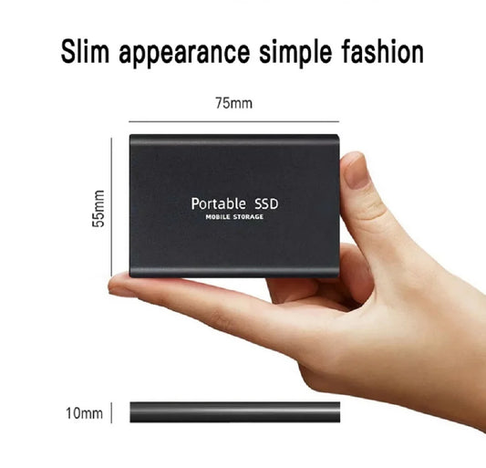 Portable external ssd  usb type-c hard drive for mobile & laptop