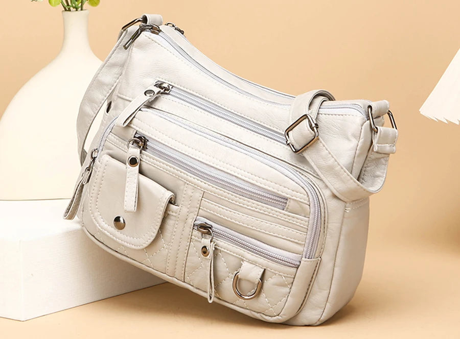 LANYIBAIGE Schultertasche Elegante - PU 12L Reißverschluss