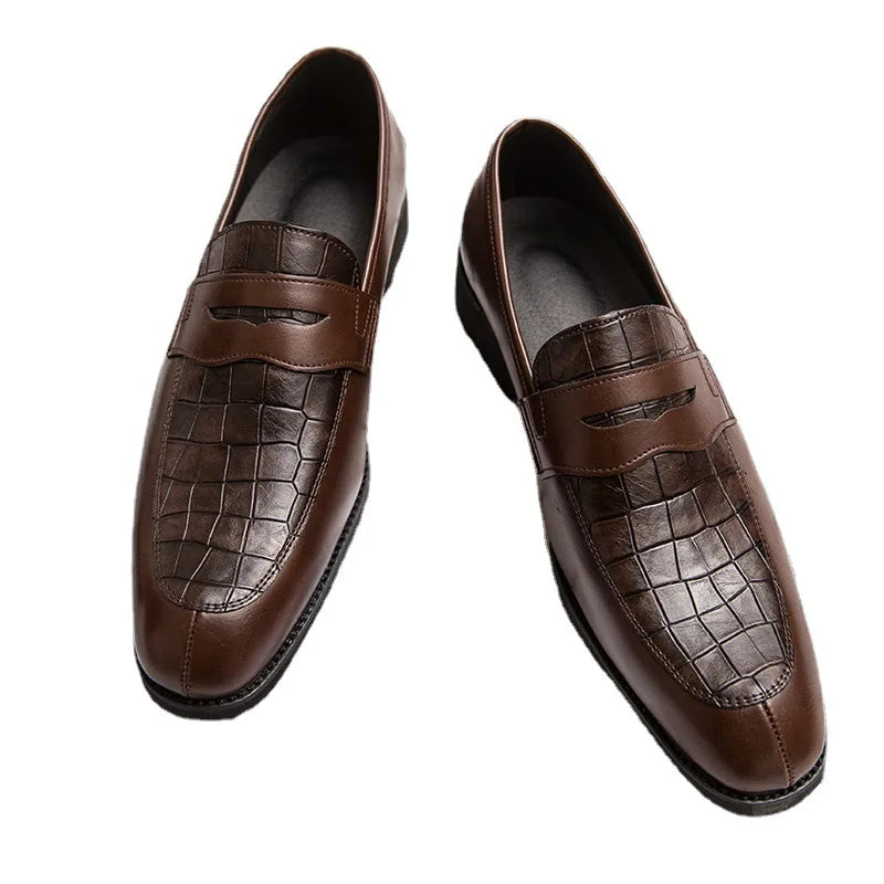 YBQJOO Herren Slip-On Leather Loafers - Größe 42 Leder
