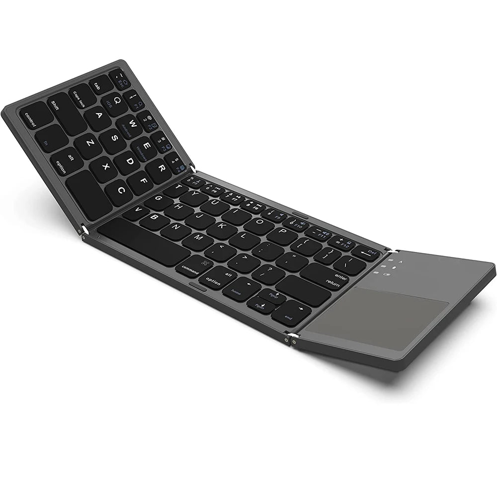 Bluetooth-Tastatur 2025: Portable Mini Three Folding Wireless Foldable Touchpad iOS Android Collection