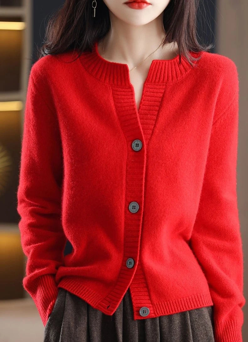 RankSweet Cardigan Winterschnitt Korean Style - Kuscheliger Strickpullover, Größe M, Gewicht 120–220 g/m²